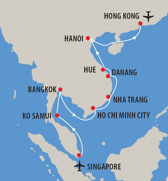 Exotic Asia Golf Cruise with Robert Stock Map