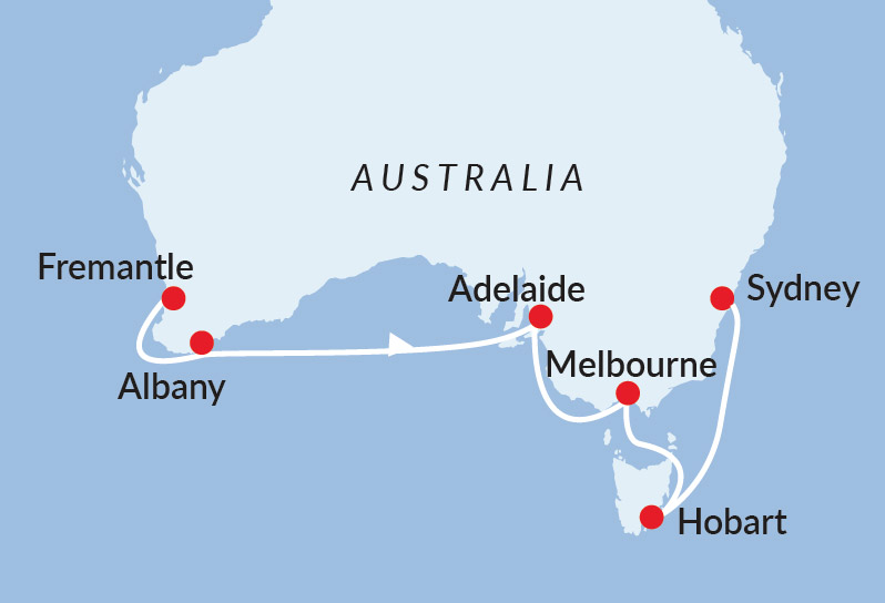 History & Heritage Tour & Cruise of Australia with Jim Haynes Map