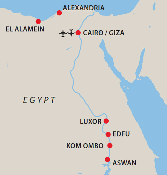 Best of Egypt and the Nile Cruise Map