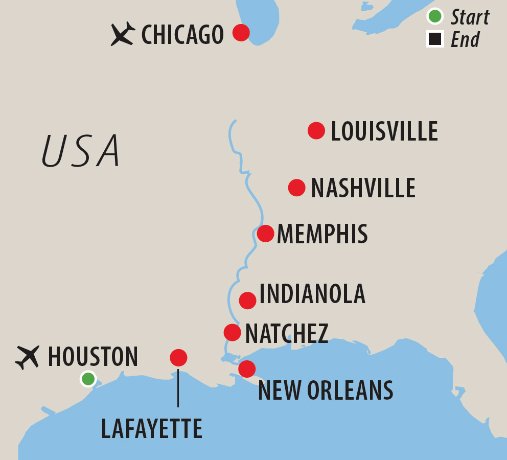 Blues Music Tour of America with Jules Boult Map