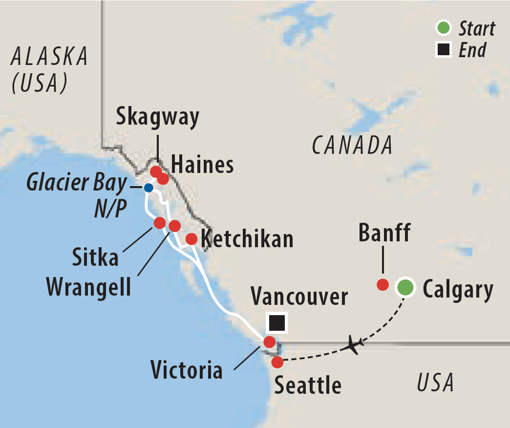 Canada and Alaska Cruise Map