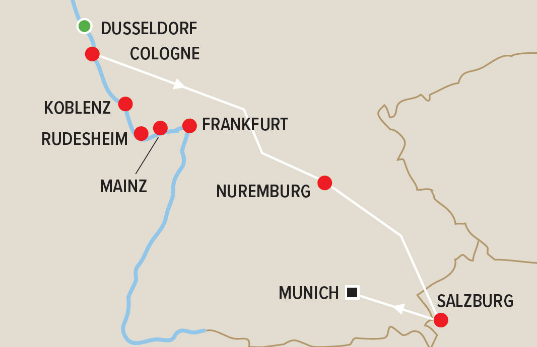 Christmas Markets Patchwork Cruise & Tour of Europe Map