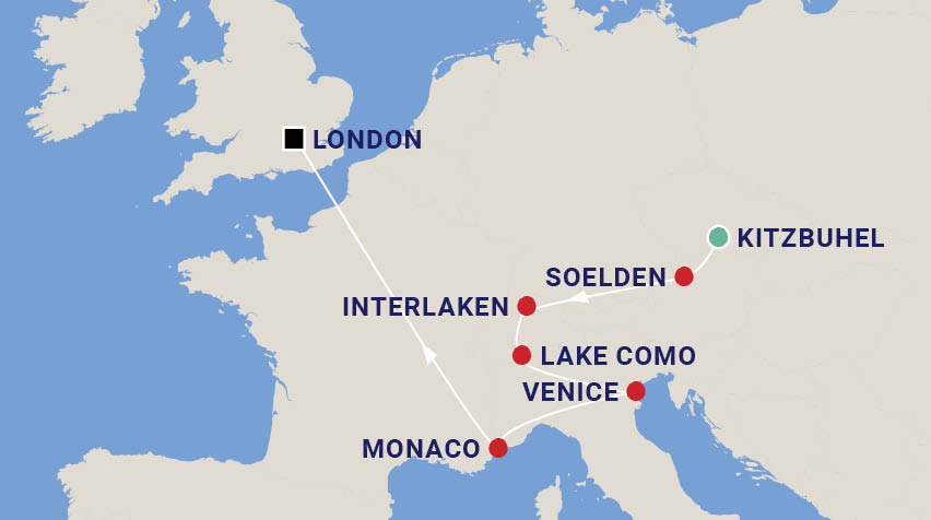 The Legend of James Bond Tour  Map