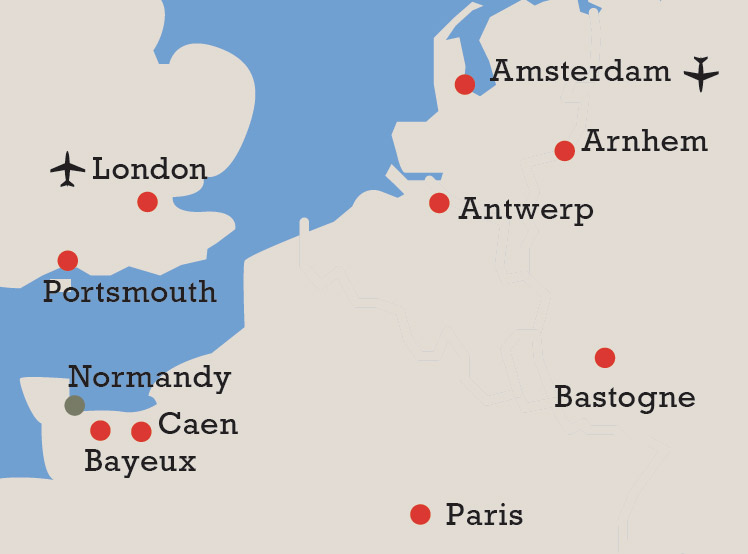 World War II Military Tour with Peter Spring Map