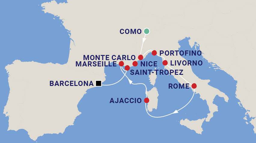 2024 Monaco Formula One Grand Prix Mediterranean Cruise Map