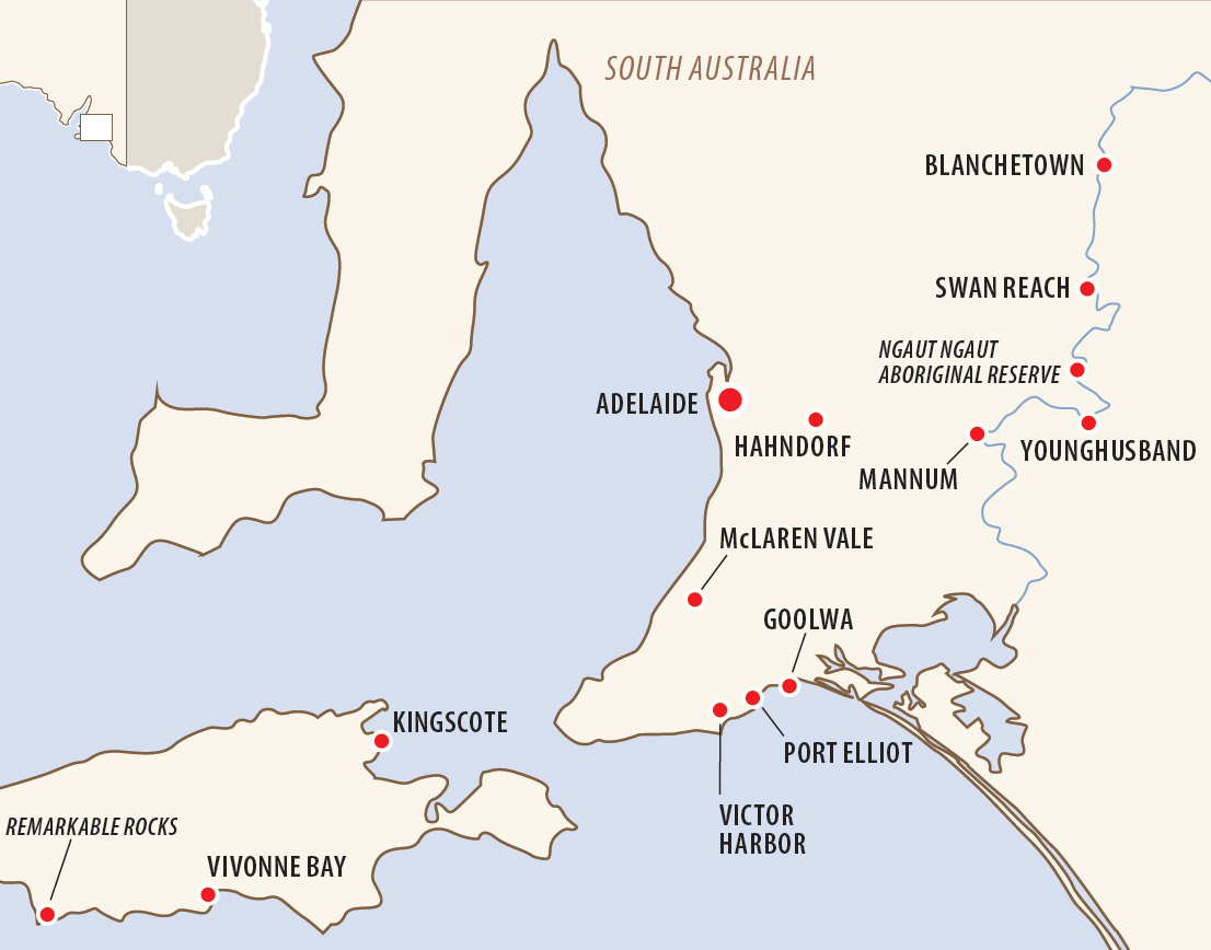 Murray River & South Australia Music Tour with John HowieMap