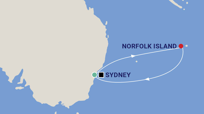 Sydney & Norfolk Island Music Tour with John Howie Map