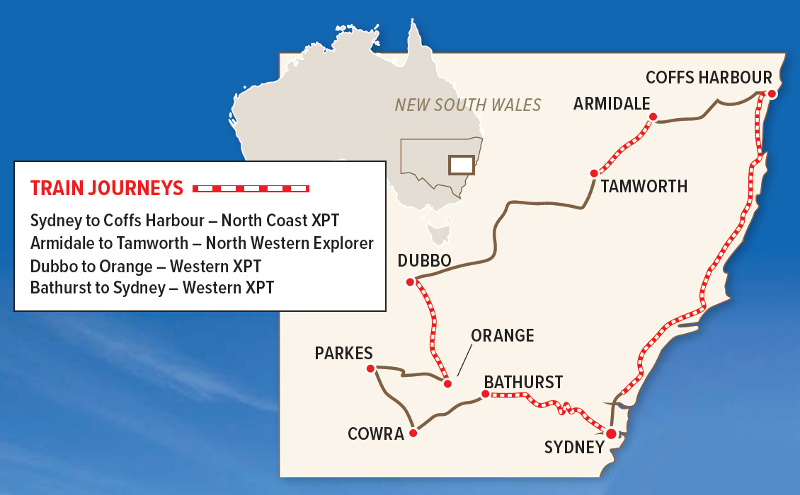 Rail and Coach Exploration of New South Wales Map