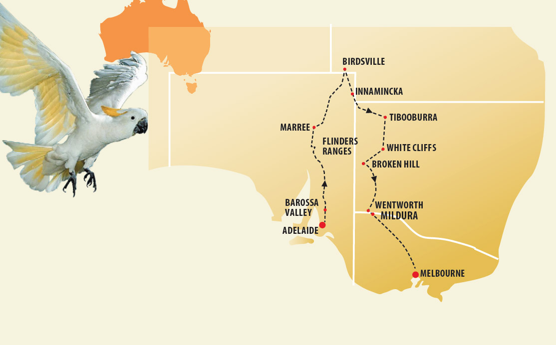 Outback Music Tour with Brendan Scott Map
