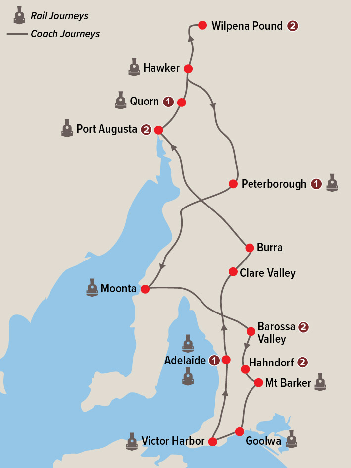 Heritage Railways of South Australia Map