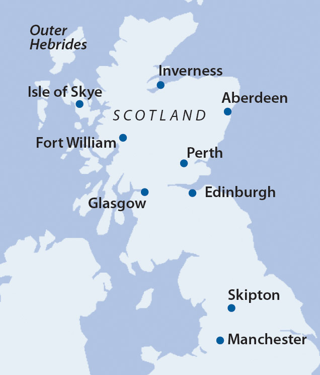 Scotland Yarn Tour with Gaille Smith Map