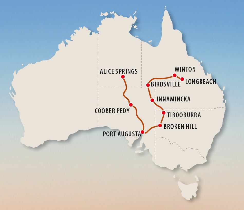 Senior Outback Australia Tour Map