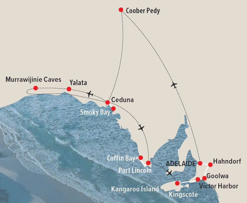Remote Air Tour to South Australia Map