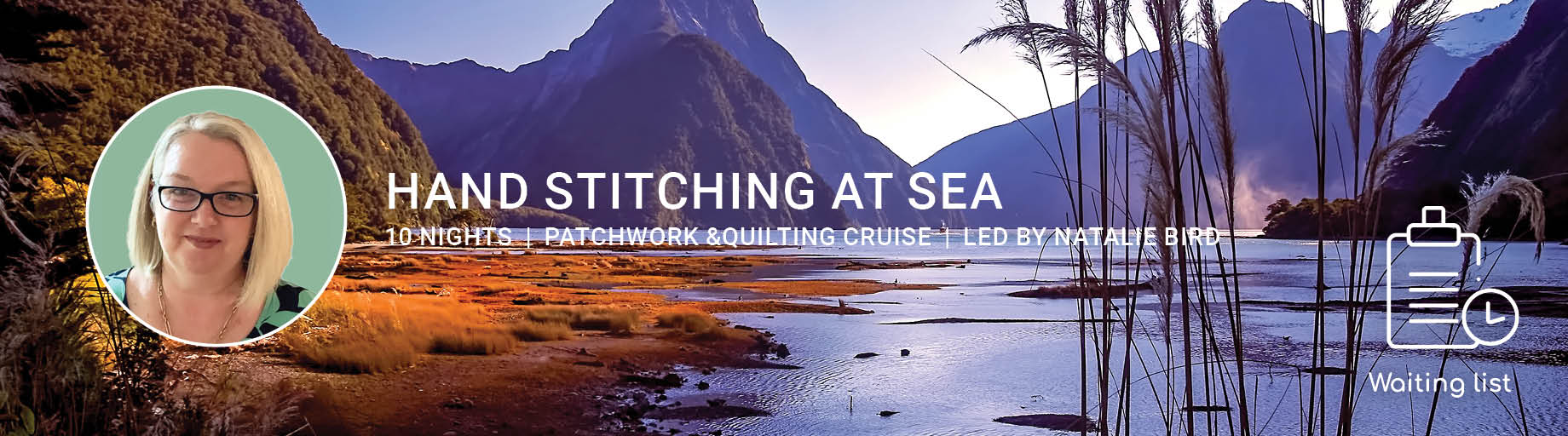 Hand stitching at sea New Zealand Cruise