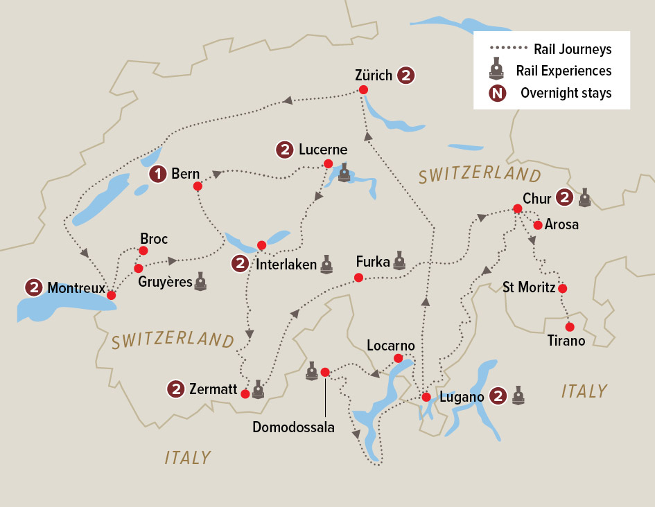 The Railways of Switzerland Map