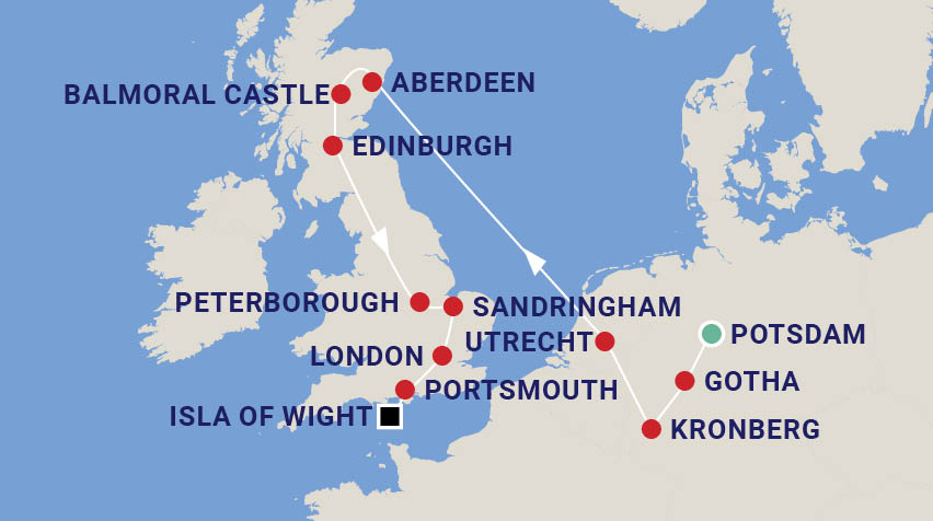 Britain’s Royal Heritage Tour of Germany, Scotland & England Map