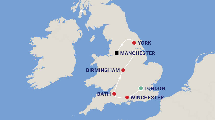 UK Quilting Tour with Deborah Segaert Map