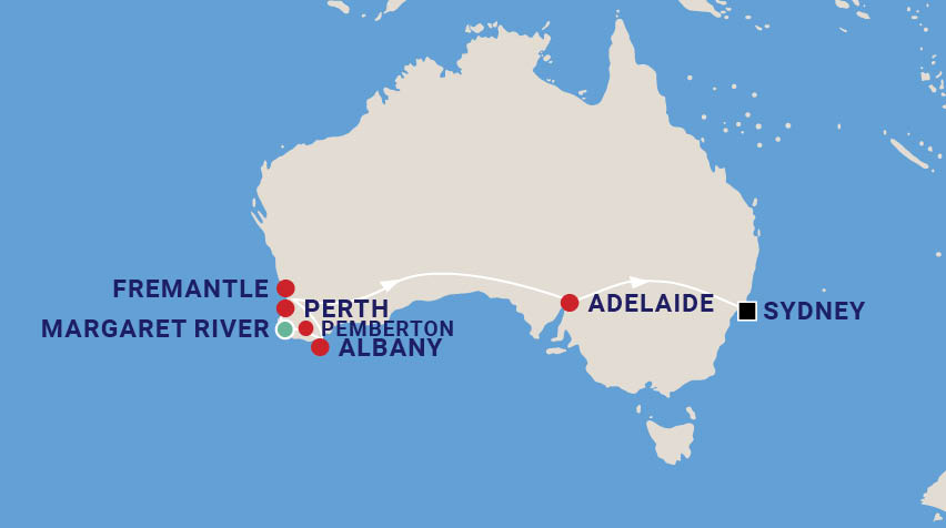 Western Australia Music Tour with John Howie Map