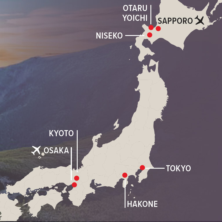 Whisky Tour of Japan with Bill Lark Map